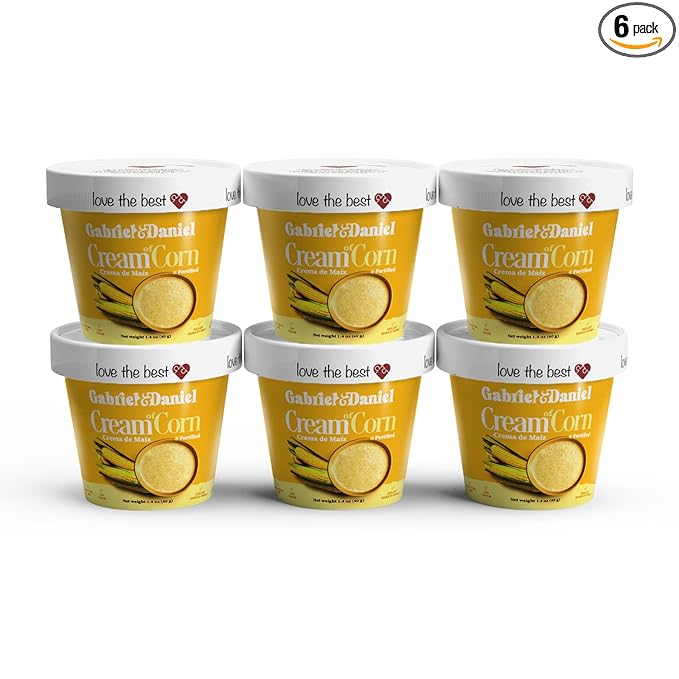 Gabriel & Daniel Gluten Free Instant Cream of Corn – Non-GMO, Pure and Wholesome Hot Cereal – Smooth & Creamy Texture with Vanilla – Microwave Cup for a Nourishing and Easy Breakfast To Go (Pack of 6)
