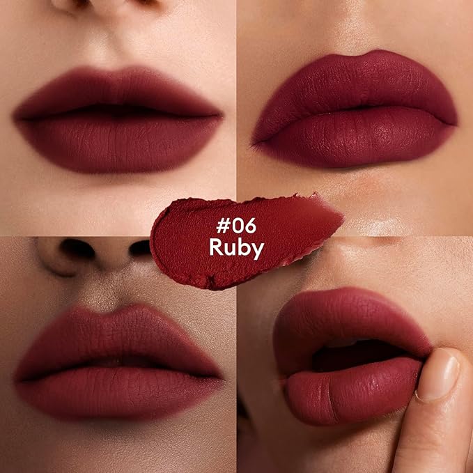 ITY Velvet Matte Finish Lip Stain-Mousse Textured Lip Clay, Conceals Lip Lines, Rich Pigment Lip Tint Lipsticks,2 Pack, 0.14 oz (4g) in Ruby, Radiance