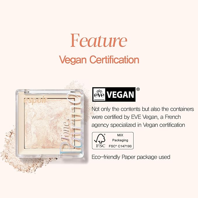 Espoir Tone Pairing Highlighter #Pink Marine │0.33 oz. (9.6 g)│Subtle Glitters for Daily make up │ 3 color Shades Going Well with Various Skin Tones │Sheering Makeup │ Korean Beauty Costmetics