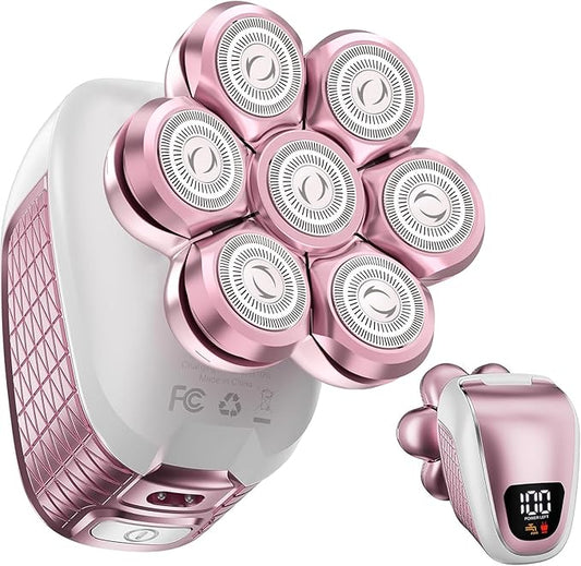 Electric Razors for Women Legs: 5-in-1 Rechargeable Body Shaver - Waterproof Wet Dry Hair Remover - Trimmer for Lady Face Underarms Public Men