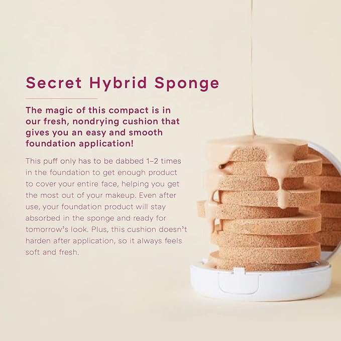 Missha Magic Cushion Moist Up No. 23 Natural Beige for light with neutral skin tone, Hydrating 3-in-1 Moisture Korean Cushion Foundation, Long-lasting, High Coverage, for All Skin Types