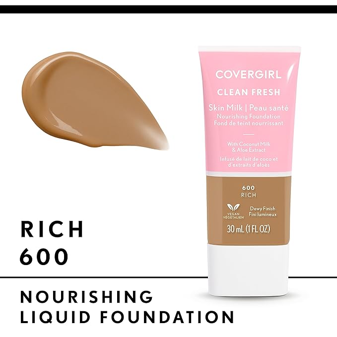 COVERGIRL Clean Fresh Skin Milk Foundation, Rich, 1 Fl Oz (Pack of 1) (packaging may vary)
