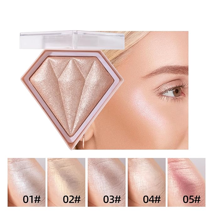 Face Highlighter Luminizers Highlighter powder Translucent Setting Powder High Definition Powder for All Skin Types and Skin Tones(N04)