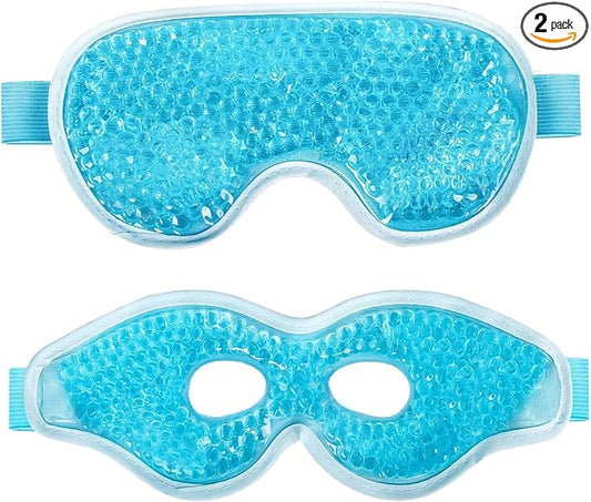 2PCS Gel Eye Mask, Reusable Hot Cold Therapy Eye Mask, for Puffy Eyes, Dark Circles, Headaches, Migraine, Stress Relief