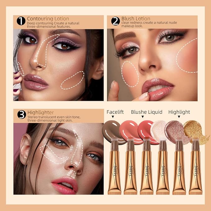 Blush Beauty Wand, Liquid Face Blush with Cushion Applicator, Silky Smooth Cream Blush Stick Natural Matte Finish, Lightweight Blendable Blush Stick Makeup for Cheek Lip eye, Cruelty-free（Cherry Red）