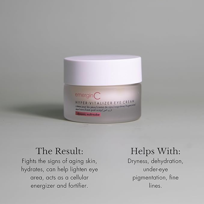 emerginC Hyper-Vitalizer Eye Cream - Antioxidant-Rich Anti-Aging Eye Cream with Vitamin C to Combat the Appearance of Dark Circles + Fine Lines (0.5 oz, 15 ml)