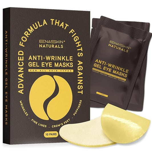 Enaskin Naturals Under Eye Patches for Dark Circles: Premium Gels Pads - Reduce Eye Bags, Wrinkles & Puffy - Skin Treatment Advanced Mask - Anti Aging & Face Moisturizer For Women, 10 Pairs (Black)