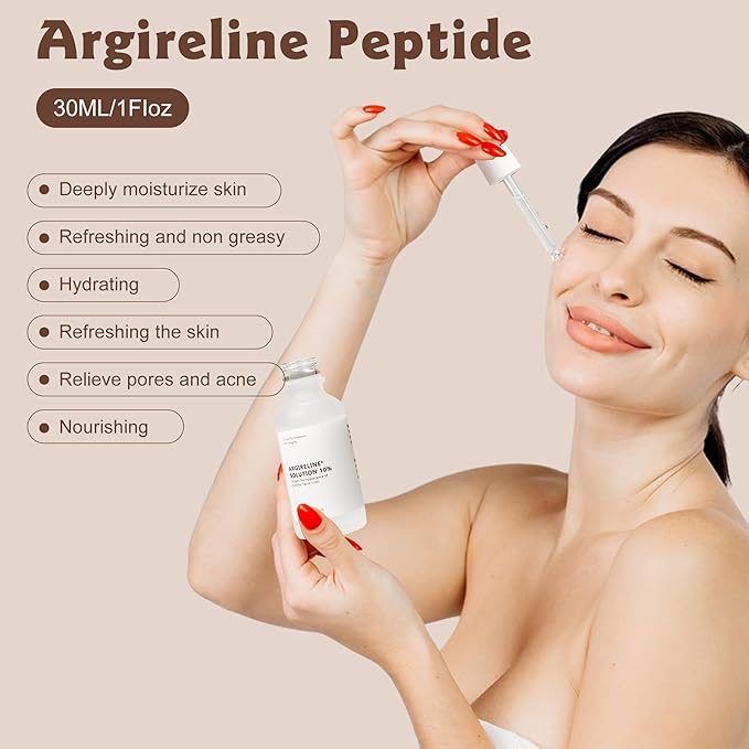 Argireline Serum For Face, Advanced Anti-Wrinkle Facial Serum For Women, Moisturizing Argireline 10% Solution For Face, Argireline Peptide.Suitable For All Skin (1, 1PC)