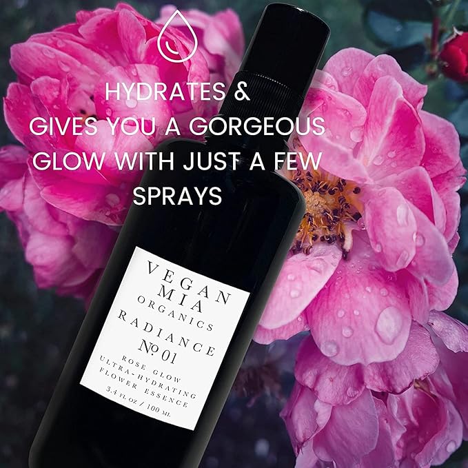 Organics - Radiance, Ultra-Hydrating Rose Water Spray for Face and Neck, Face Mist with Organic Rose Flower Essence, Facial Mist for All Skin Types, Hydrates Dry and Dull Skin, 3.4 fl oz