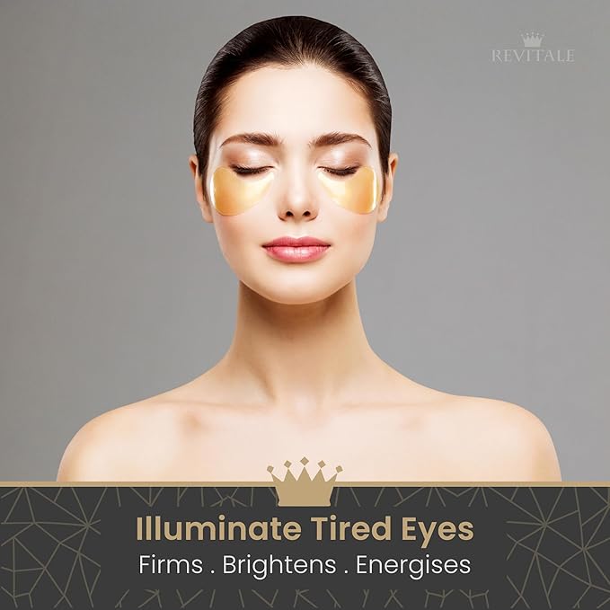 Gold under EYE Collagen Gel Mask, Nourishes, Firms & Hydrates, Puffy Eyes & Dark Circles, Hyaluronic Acid (30 Pairs - Jar)