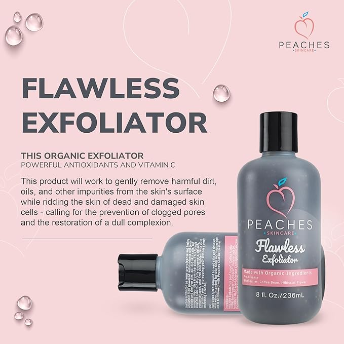 Vegan Face Exfoliator Scrub – Gentle Daily Facial Scrub with Blueberry, Coffee Bean, and Vitamin C – Face Exfoliant for Smooth, Radiant Skin – Flawless Exfoliator (8 oz)