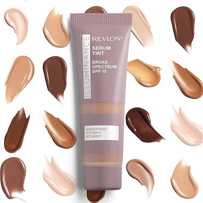 Revlon Illuminance Tinted Serum, Triple Hyaluronic Acid, Evens Out Skin Tone Over Time and Hydrates All Day, SPF 15, 405 Hazel, 0.94 fl oz.