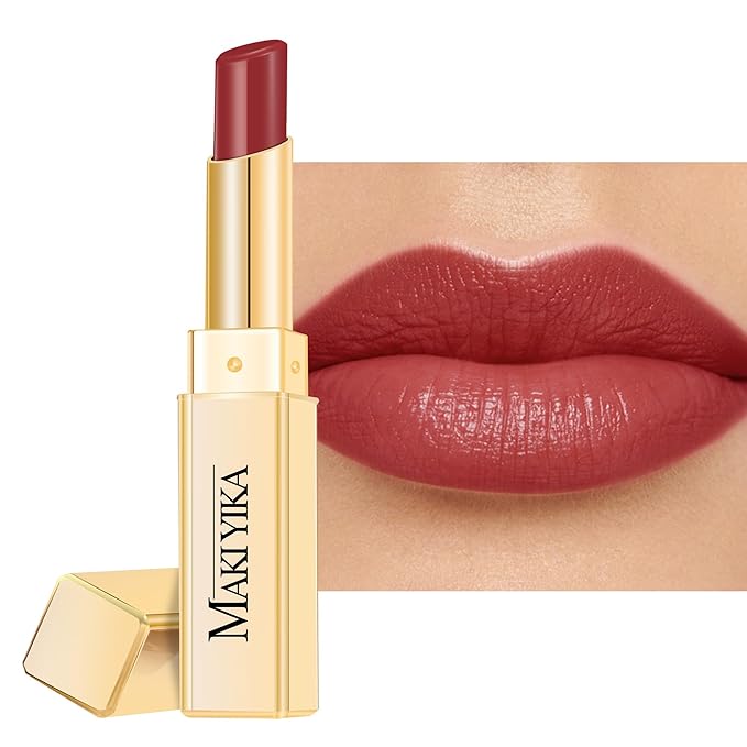 MAKI YIKA Moisture Mauve Red Lipstick for Women Hydrate Lip Gloss for Dry Cracked Lips Weightless Glossy Lip Color Juicy Finish,MA059 Mauve Pop
