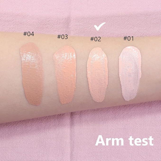 2 Pack Liquid Foundation Cream with Foundation Brush for Face Makeup,Durable Full Coverage Matte Concealer Make Up,Oil Control & Waterproof Base Primer -1 Fl.Oz (#02)