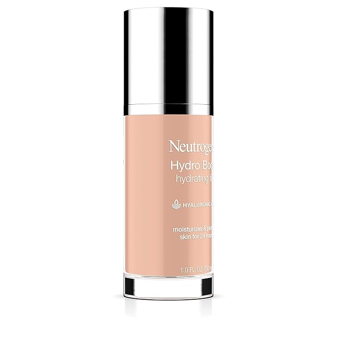 Neutrogena Hydro Boost Hydrating Tint Foundation Makeup for Dry Skin, with Hyaluronic Acid, Lightweight Oil-Free Water Gel, Non-Comedogenic, 20 Natural Ivory, 1.0 fl. oz