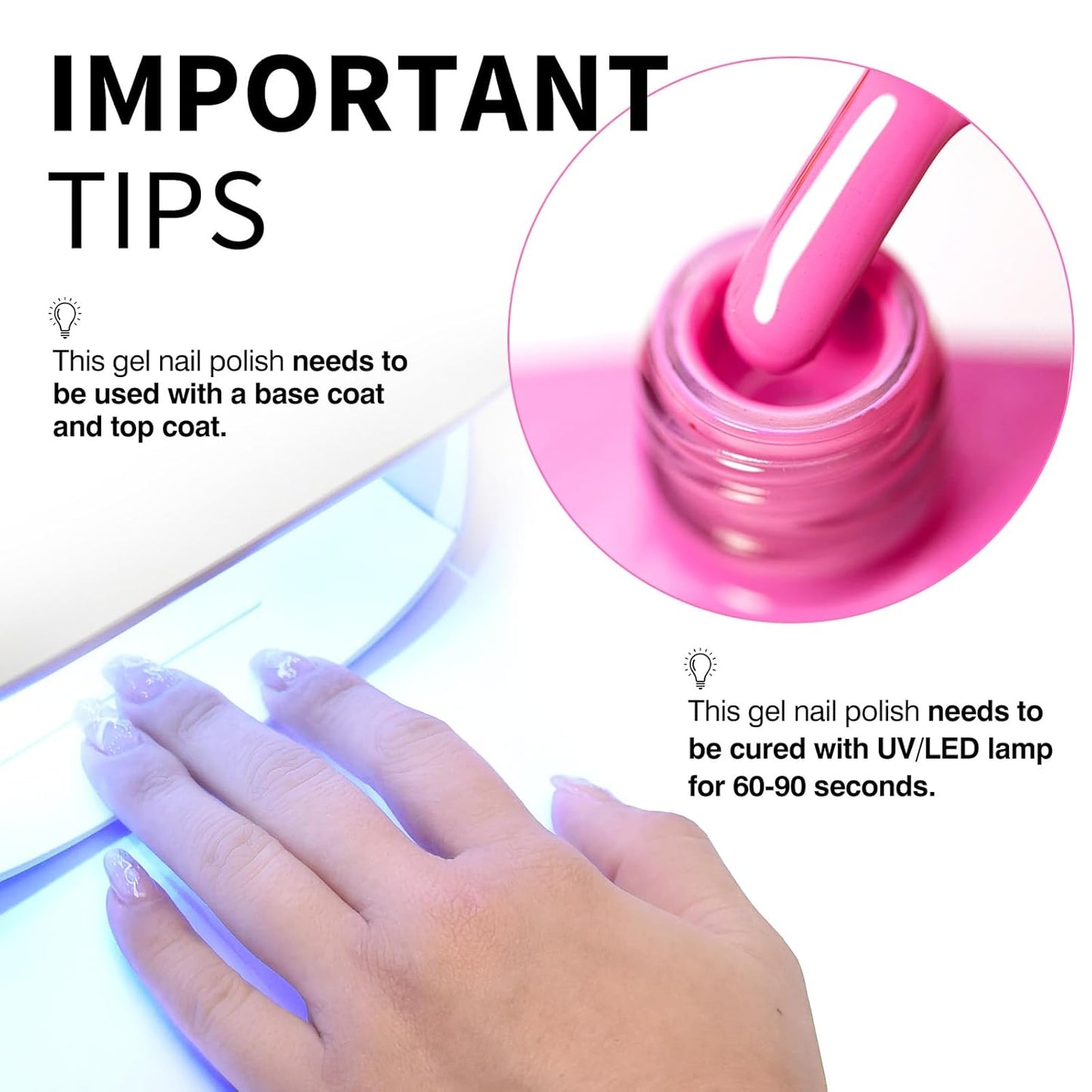 CANNI Hot Pink Gel Nail Polish – 9ml Soak Off UV LED, Long Lasting High Gloss for DIY & Salon Use For Women