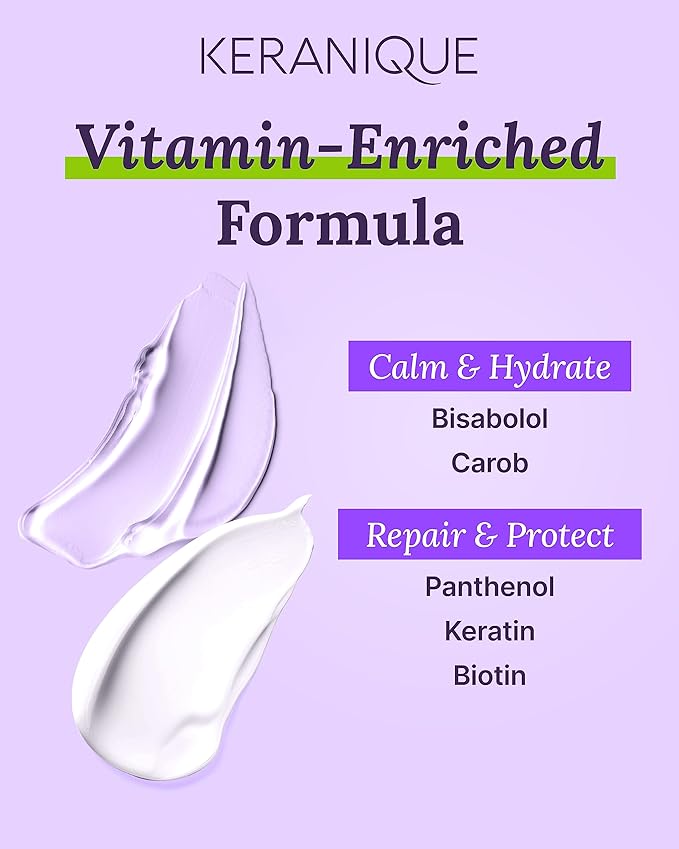 Keranique Shampoo and Conditioner for Damaged Hair - Anti-Breakage, Damage Control Set for Thinning Hair - Intense Repair, Deep Conditioning, Anti-Hairfall Routine w/Keratin - Great for Colored Hair