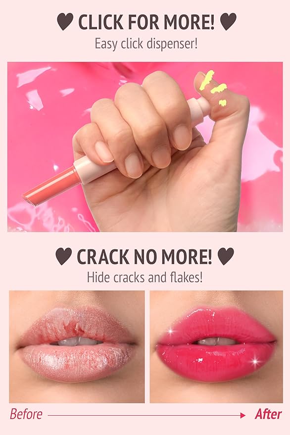 Veganize Collagen Lip Glass Balm | Hydrating Lip Balm in 9 Vibrant Colors | Moisturizing Lip Care Infused with Collagen Jelly Magic | No Animal Trial Lip Balm 0.06 oz (No. 3 Candy Apple)