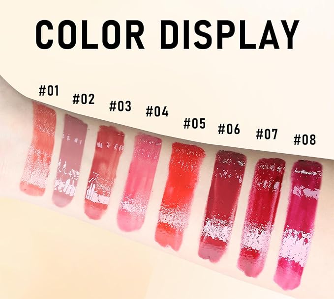 Lip Balm Slick Click, Honey Melting Lip Glow Oil, Moisturizing and Long-lasting Lip Plumper, Non Sticky Lipstick with Coconut Oil (06 Cherry)