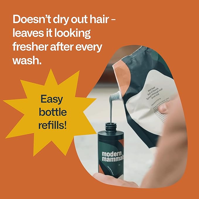 Modern Mammals Magic Mud Mens Shampoo Alternative, Lather Free, Moisturizing Daily CoWash to Protect Natural Oils, Cleansing, Hydrating Goop, Replaces Conditioner, 2 in 1, Barber Recommended (32oz)