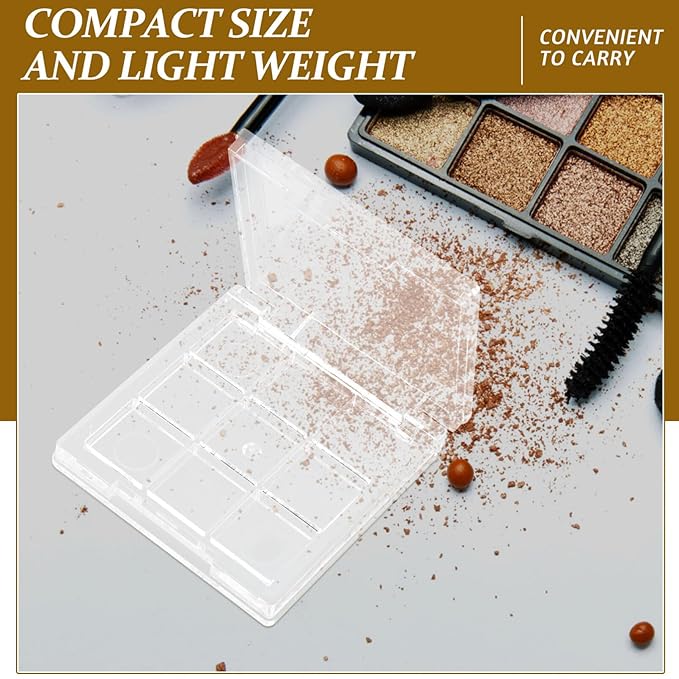 Healifty 2pcs Empty Lipstick Palette 9 Grids Diy Eyeshadow Powder Blush Lipstick Palette Empty Highlighters Container for Women