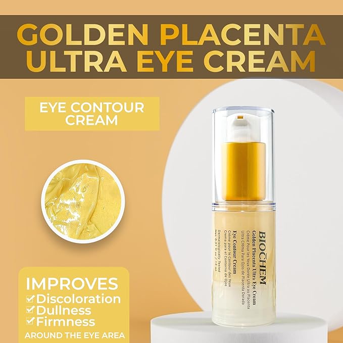 Golden Placenta Ultra Eye Cream - 0.51 fl oz / 15 ml, Luxury Eye Contour Treatment for Wrinkles and Dark Circles