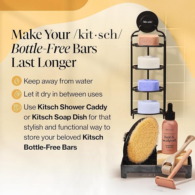 Kitsch Coconut Oil Shampoo and Conditioner Set – Deep Moisturizing Shampoo and Conditioner Bar for Dry Damaged Hair – Hydrating Solid Bars for Curly, Coily & Color Treated Hair – Made in USA