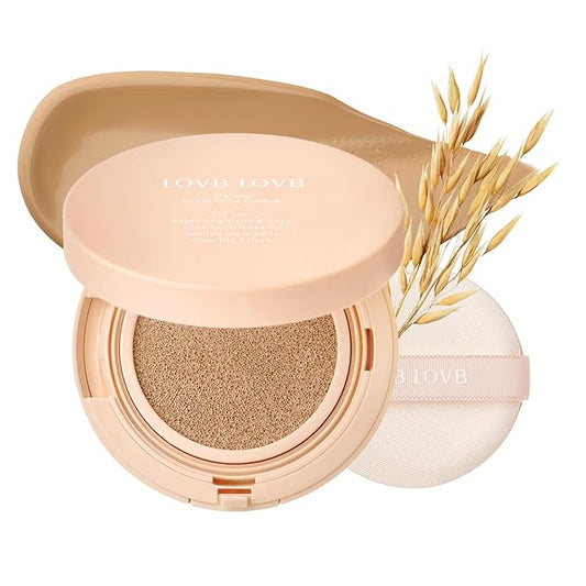 Natural Cover Glow Cushion Foundation | Korean Foundation Makeup | Long-Lasting Buildable Coverage | Lightweight and Moisturizing | Flawless Finish 0.42oz (25N Mocha Beige)
