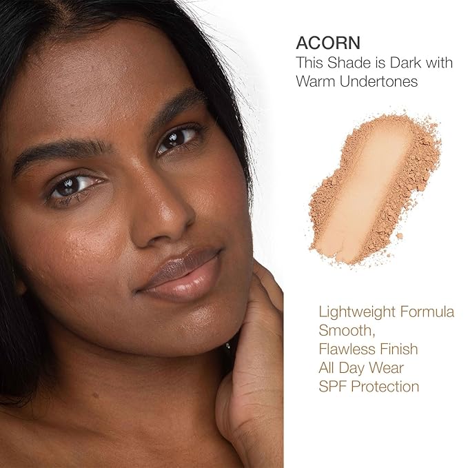 bellapierre Mineral Foundation SPF 15 - Loose Powder Foundation | Vegan & Cruelty Free Natural Makeup | Full Coverage Matte Finish | Hypoallergenic | Oil & Talc Free - 0.32 Oz - Acorn