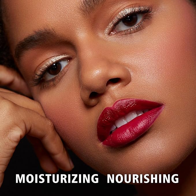 MAKI YIKA Moisture Burgundy Lipstick for Women Hydrate Lip Balm for Dry Cracked Lips Weightless Glossy Lip Color Juicy Finish,MA061 Red Tone