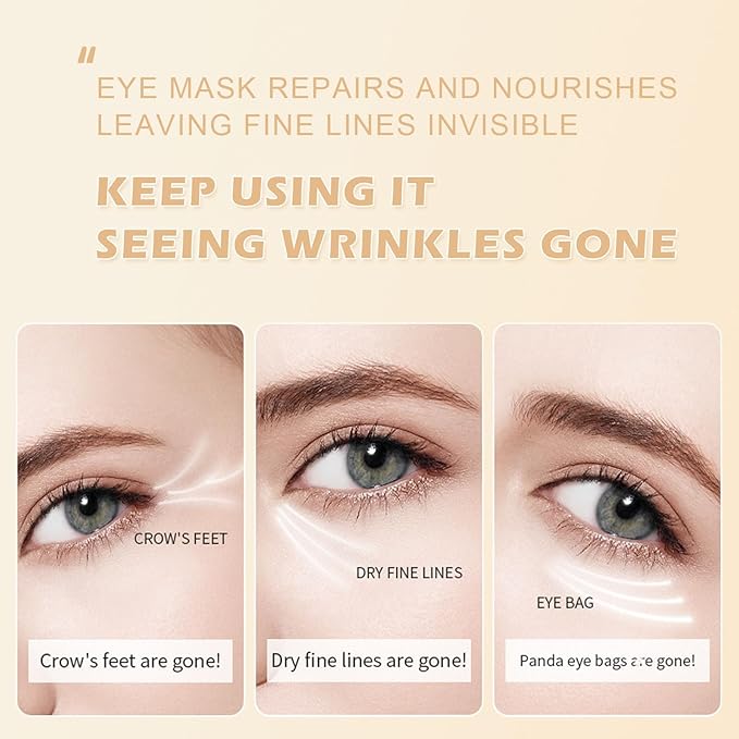 24k Gold Under Eye Patches,60PCS Collagen Eye Masks for Puffy Eyes,Dark Circles,Reduce Wrinkles,Natural Refresh Revitalizing Eye Skin Care Products