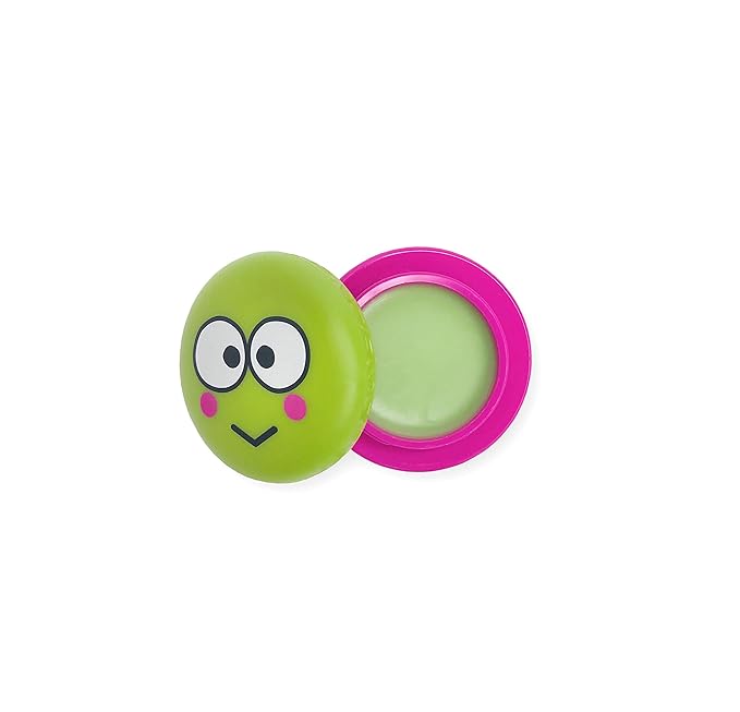 The Crème Shop x Sanrio Hello Kitty Macaron Lip Balm (Keroppi Green Apple A Day) Korean Cute Scented Pocket Portable Soothing Advanced Must-Have on-the-go