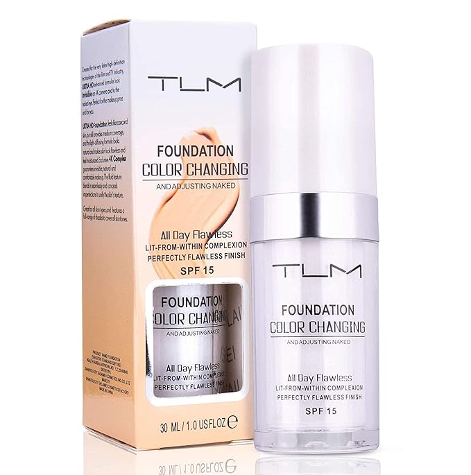 KOSIMI 30ml TLM Color Changing Foundation Liquid Base Makeup Change To Your Skin Tone By Just Blending, white