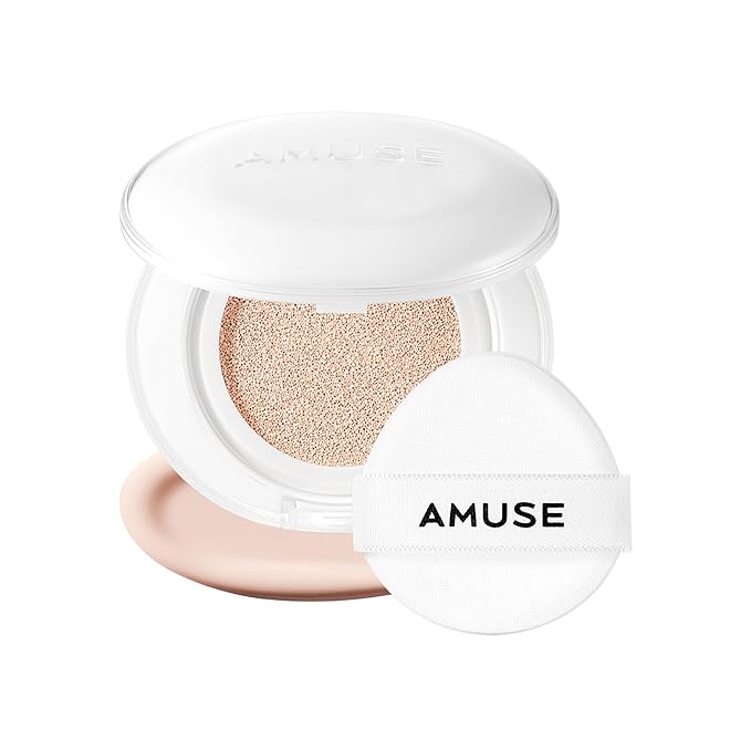 Amuse SEOUL Ceramic Skin Perfector Cushion Foundation 01 PORCELAIN | Long-lasting, Lightweight, Semi-matte, Flawless Coverage, Hypoallergenic, Vegan, Korean Beauty (15g / 0.52oz.)