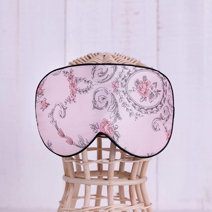 100% Pure Silk Eye Mask Sleep Eye Mask Eye Cover Eyeshade Sleeping Eye Mask Floral Colors (#1)