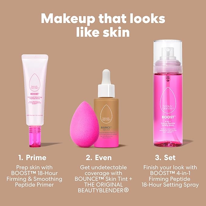 Beautyblender 12-Hour Always on Radiant Skin Tint, Breathable Serum Foundation Stays Put for All Day Long Wear, Infused with Hyaluronic Acid & Niancinamide, Medium 4