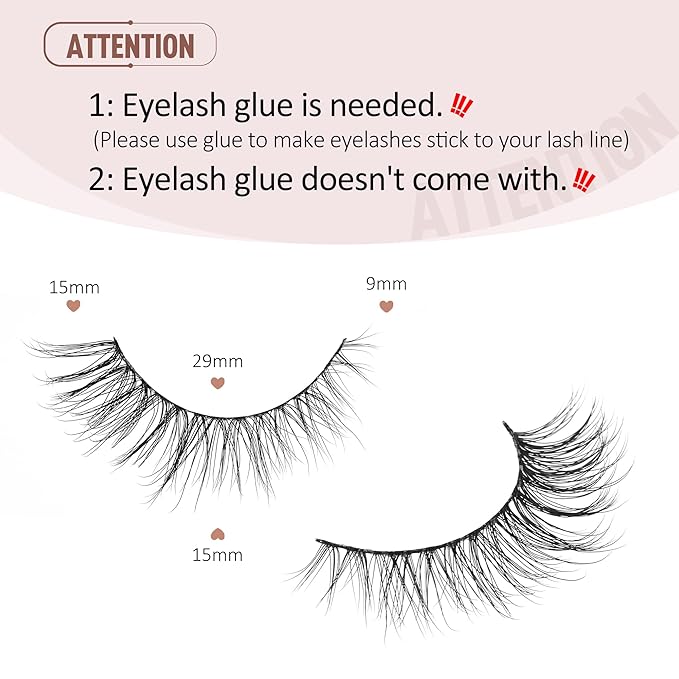 Onlyall Lashes Mink False Eyelashes Natural Wispy Lashes Soft Faux Mink Lashes Fluffy False Lashes DK77