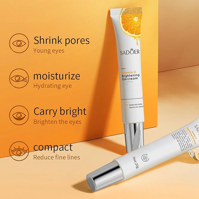 Eye Cream For Dark Circles, Anti Aging Eye Cream With Vitamin C, Hyaluronic-acid & Orange Extract, Under Eye Cream For Puffiness And Bags, Eye Cream For Reduce Fine Lines, Wrinkles & Dark Circles