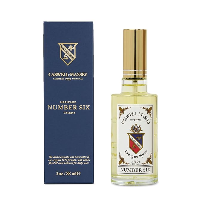 Caswell-Massey Number Six Gold Cap Cologne, Men’s Cologne with Sophisticated Top Notes of Bergamot, Rosemary & White Narcissus with a Premium Lavender Base, 3 Fl Oz