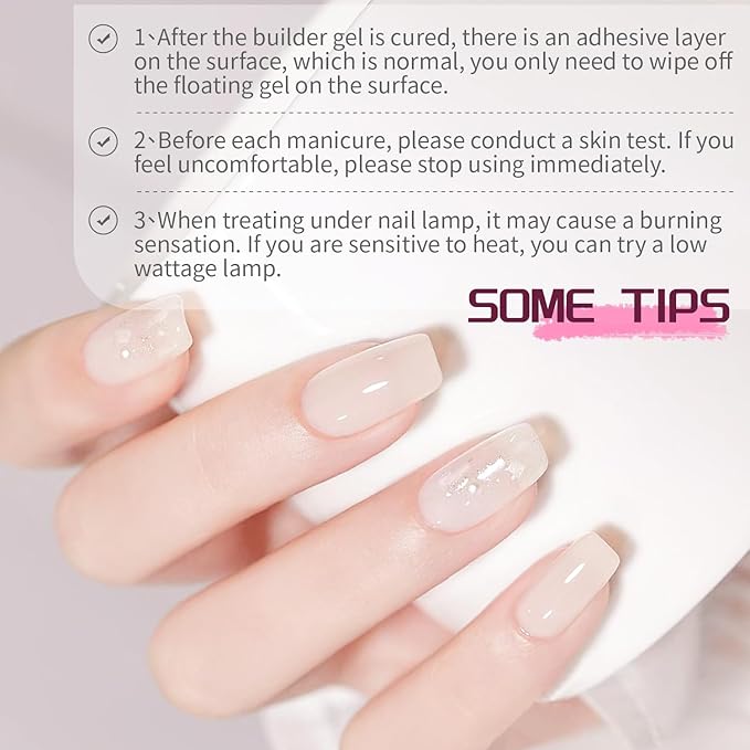 JODSONE Builder Color Gel Top Coat Base Coat Extension Gel 24 PCS Kit Long Lasting High Gloss Gift For Women