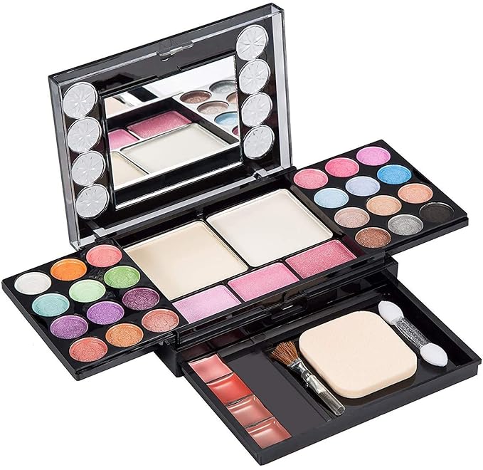 Eyeshadow Palette Makeup Palette 33 Bright Colors Matter and Shimmer Lip Gloss Blush Brushes Cosmetic Makeup Eyeshadow Highly Pigmented Palette