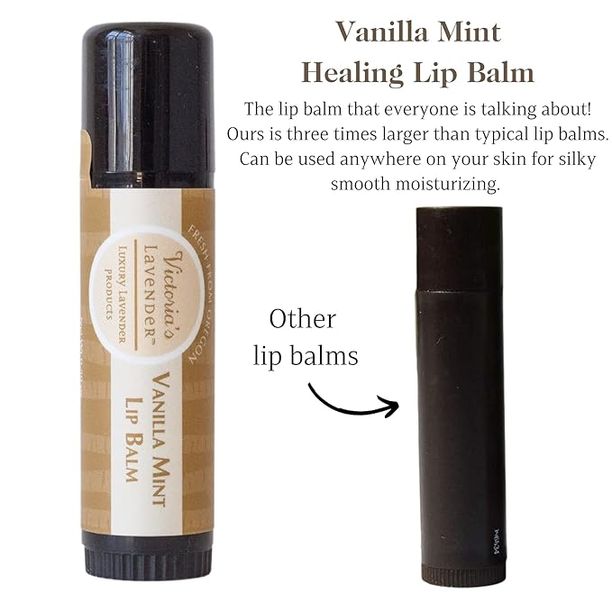 Victoria's Lavender Natural Body Products Gift Set - Handmade Soap, Hand & Body Lotion, Lip Balm, Body Candle Skin Care Sets & Kits, Lavender Bath and Body Products for Women, Vanilla Lavender