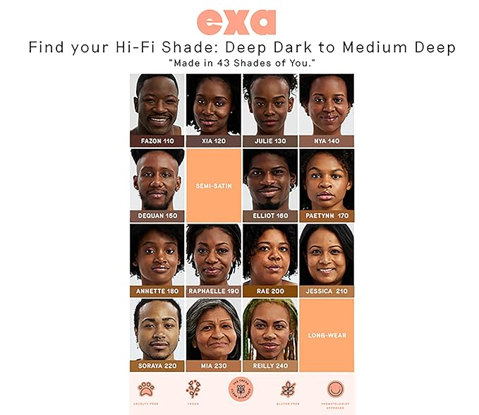 Exa Beauty - Natural High Fidelity Foundation | Clean, Vegan, Cruelty-Free Makeup (Xia 120)
