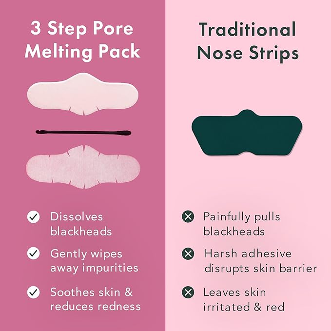 Rael Blackhead Remover, Miracle Patch Melting Pack, Nose Strips for Blackheads, Pore Cleansing and Soothing Sheets, 3 Step Kit, Sebum Removing Cotton Swabs, Dermatologist Tested