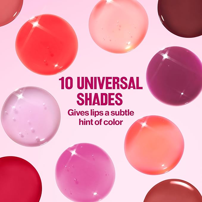 REVLON Super Lustrous Glimmer Lip Oil, Moisturizing & Tinted, Shiny Finish, Made with Plant-Based Squalane, 003 Glow Mama, 0.13 fl oz