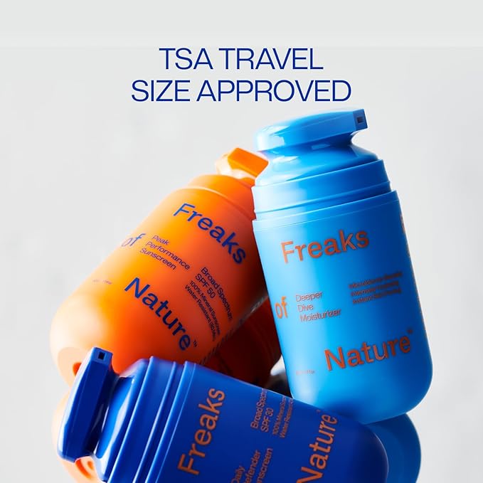 Freak Trio Bundle | Deeper Dive Moisturizer Serum, Peak Performance SPF 50 & Daily Defender SPF 30 | Natural Hydration & Sun Protection | Eco-Friendly, Reef-Safe, Cruelty-Free | All Skin Types