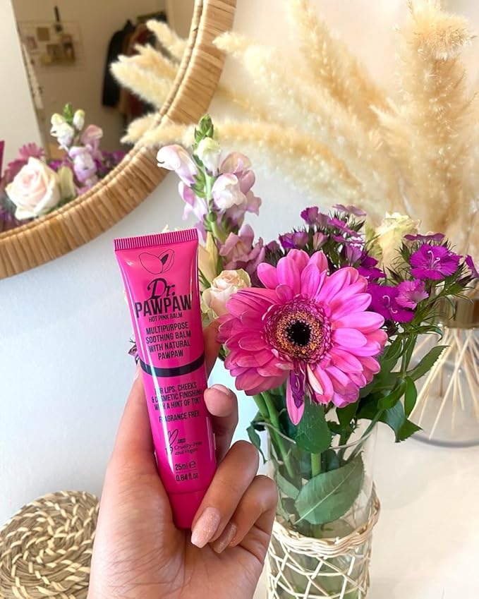 Hot Pink, Multi-Purpose Natural No Fragrance Balm for Hydrating Lips, Skin, Hair, Cuticles, Nails & Beauty Finishing (25 ml)