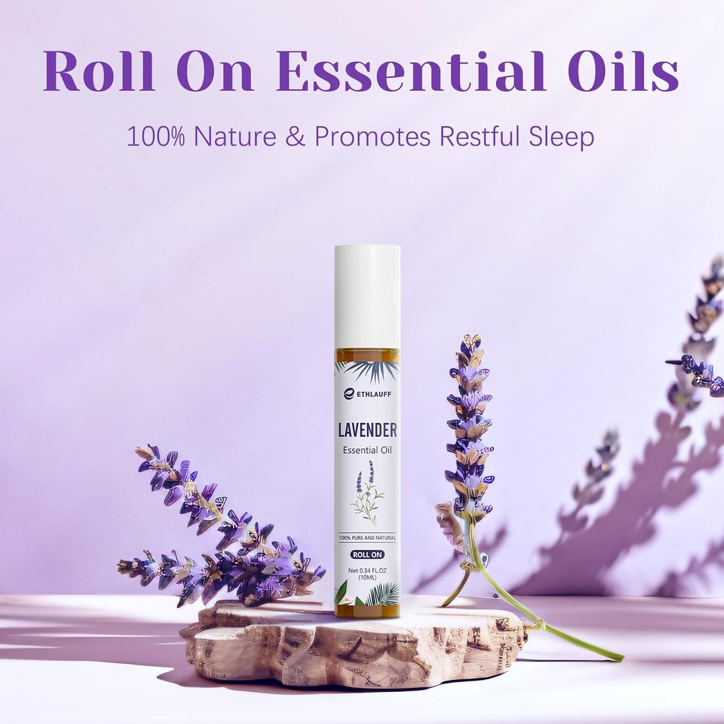 Lavender Essential Oil Roll On, Lavender Touch Essential Oil - 10 mL Roll On for Sleep and Relaxation