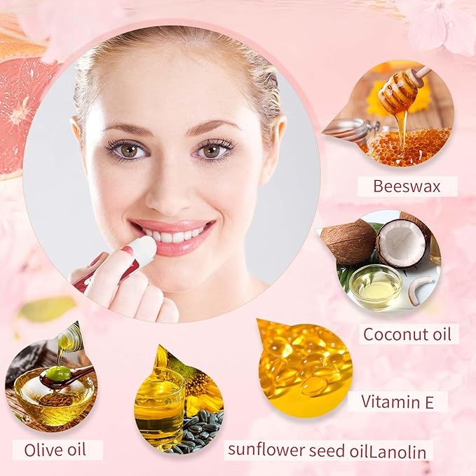 130 Pack Natural Lip Balm Bulk with Vitamin E and Coconut Oil - Moisturizing, Soothing, and Repairing Dry and Chapped Lips - 13 Flavors - Non-GMO 0.15 Oz