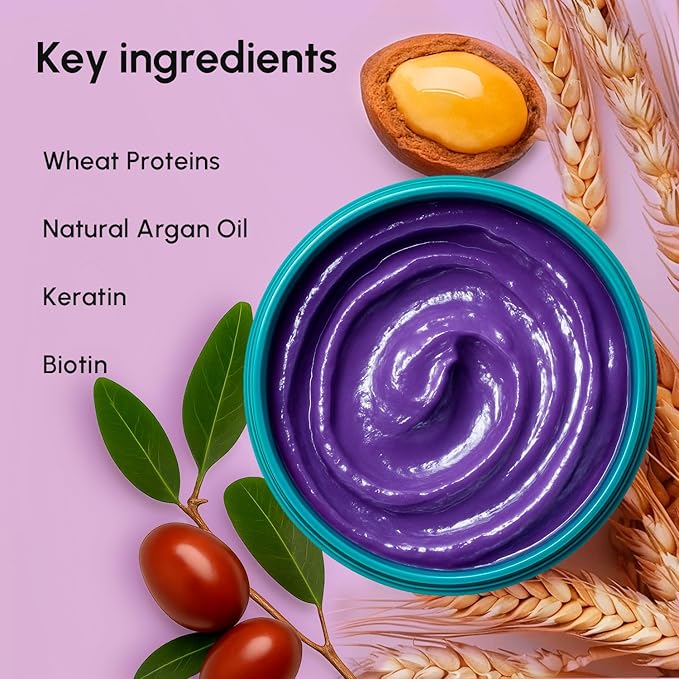 MAREE Purple Hair Mask - Toner for Blonde Hair - Purple Conditioner for Color Treated - Brassy, Bleached, Highlighted, Platinum, Ash and Silver - with Keratin – Matizador Para Cabello Rubio